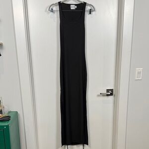Hello Molly Black Ribbed Tank Maxi Dress with Open Back